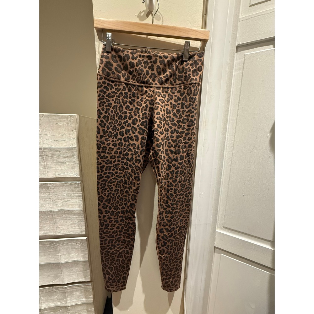 Nike Dri-FIT Women Leopard Print High Waisted Leggings Brown Black Small